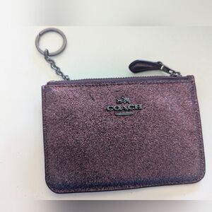 Coach Plum Purple Star Glitter Card Holder
